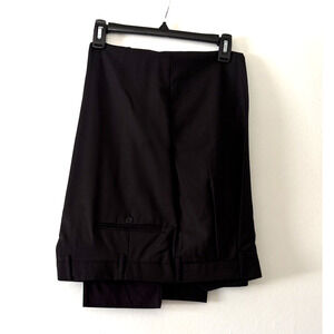 Jos A Bank 100% Wool Dress Pants Black Stripe Cuffed Pleated Size 40x30